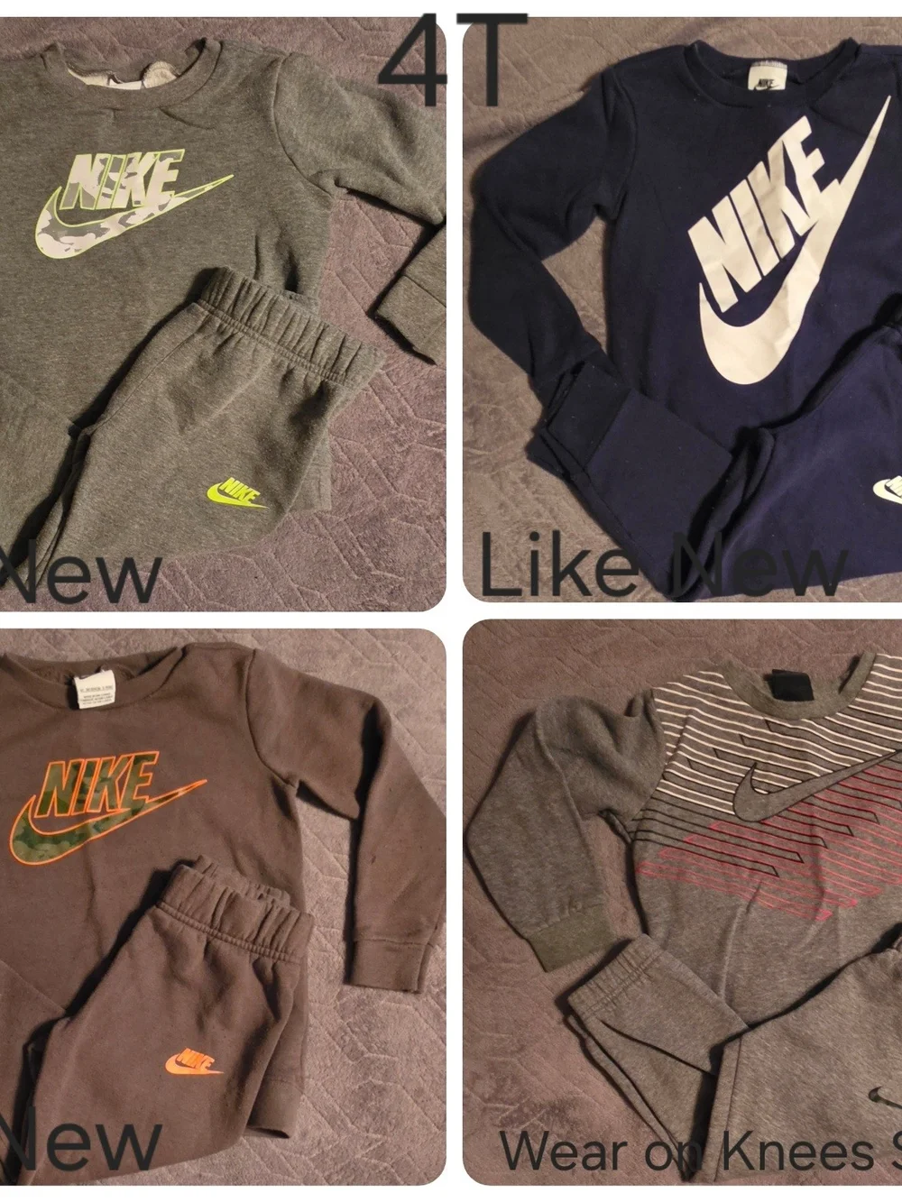 Nike Boys' Sweatshirt & Jogger Set - Gray, Navy, Brown